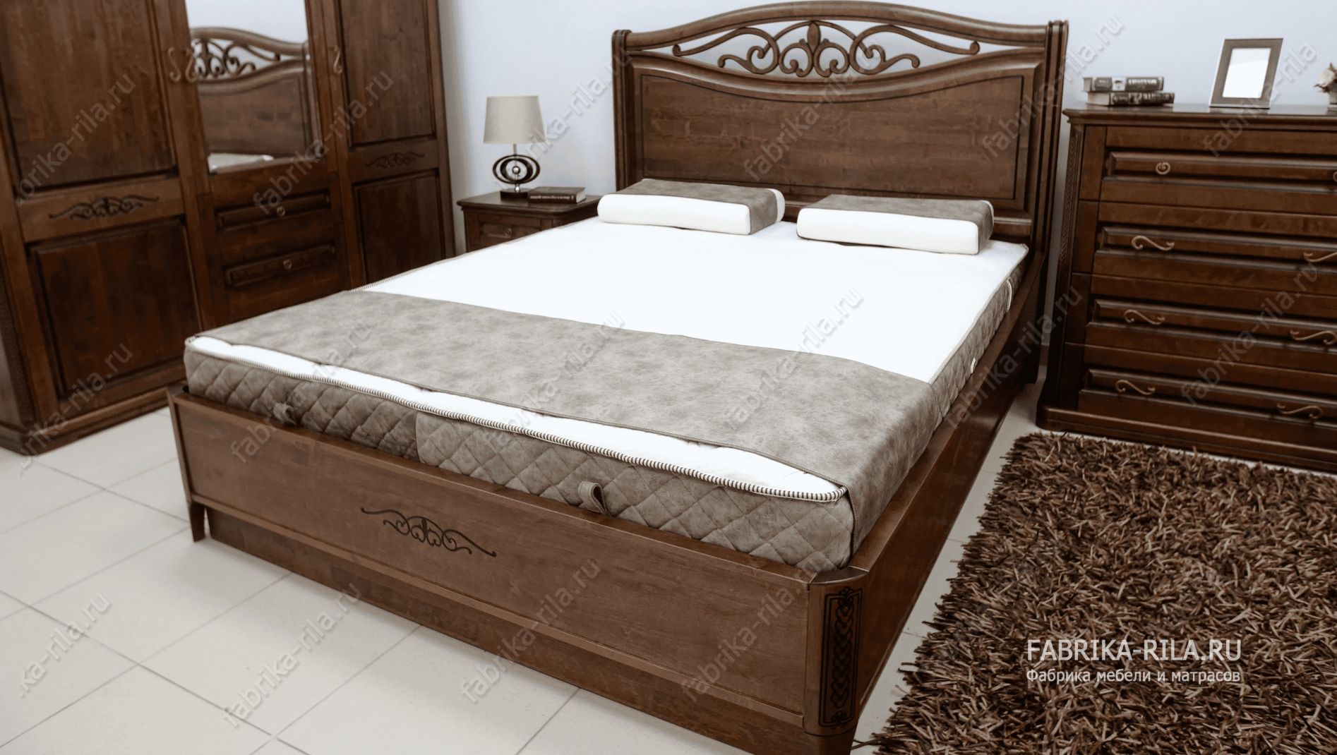 Кровать Plaza-2 — 120x190 см. из дуба
