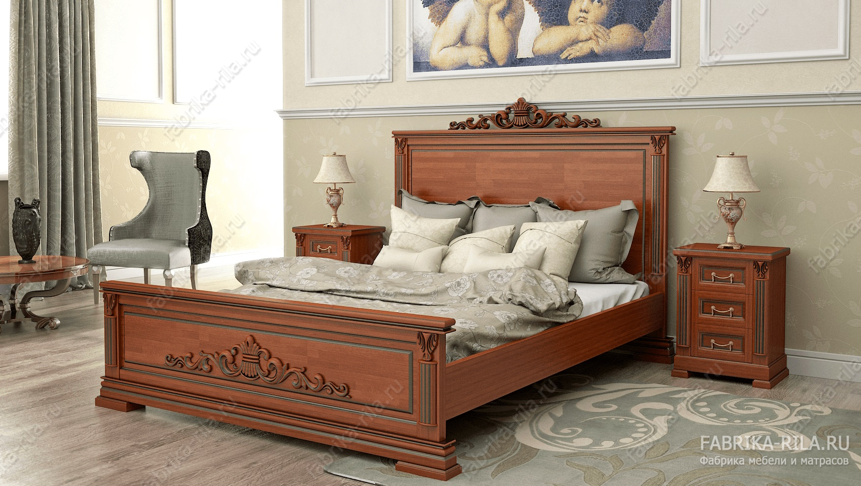Кровать Viktori 1 — 180x200 см. из сосны