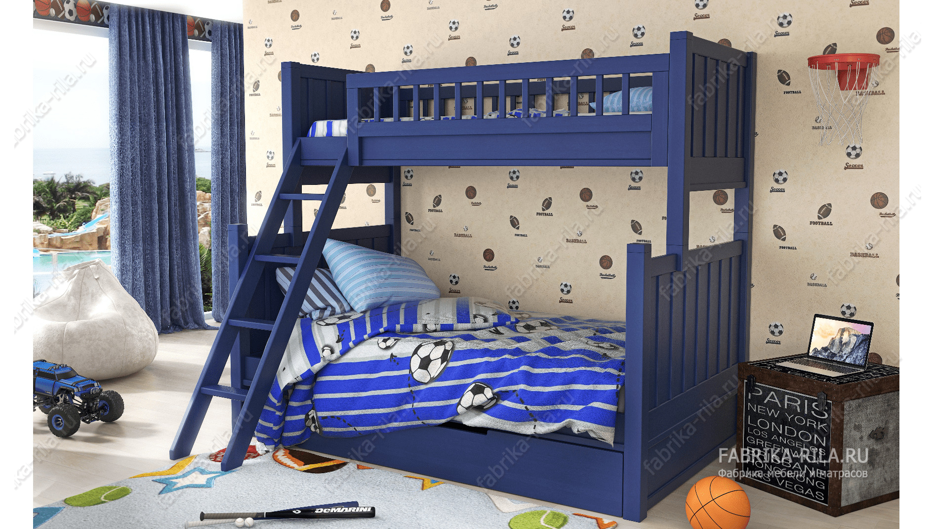 Кровать детская Fort 2— 90x200 см. из сосны