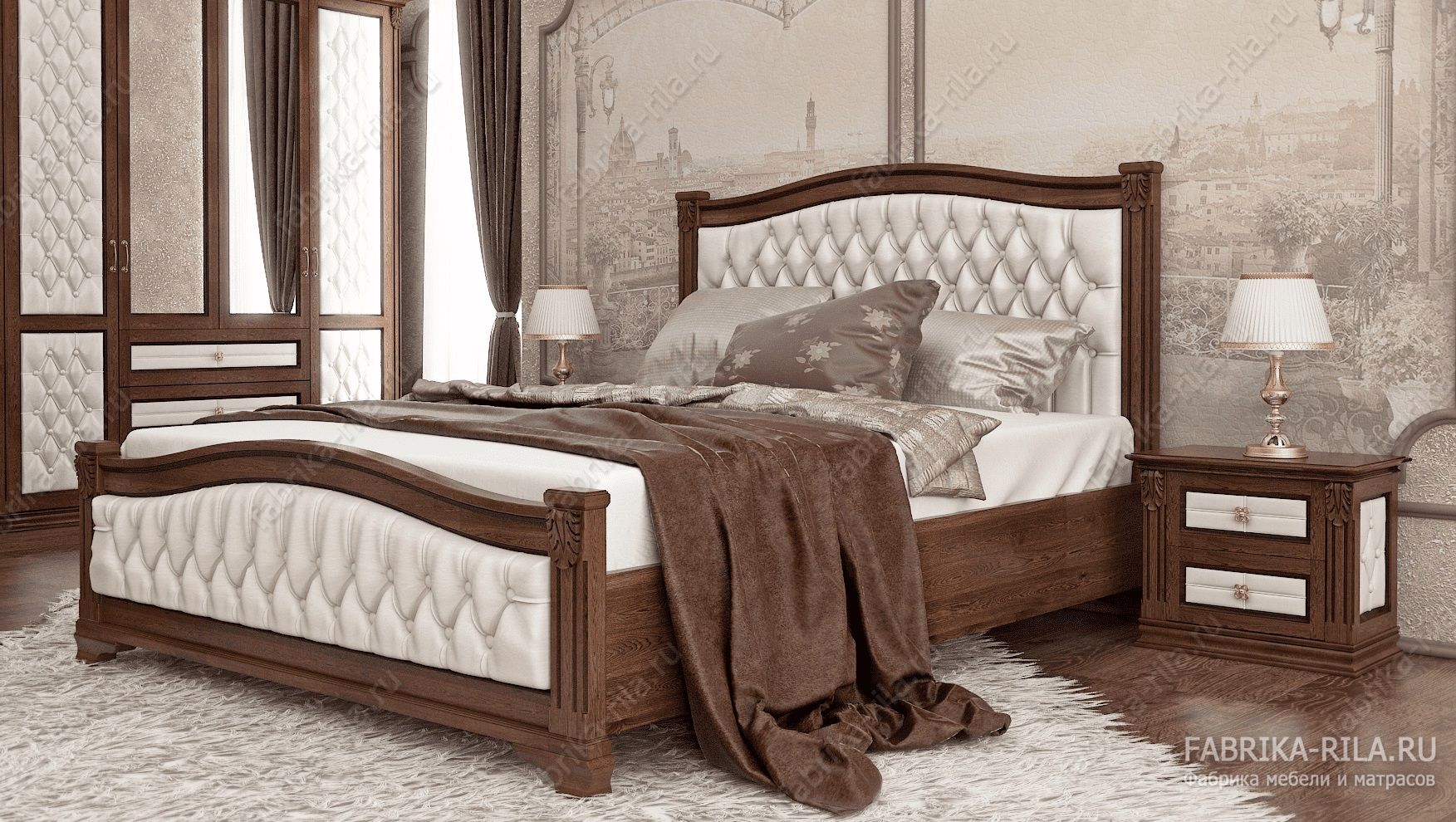 Кровать SONATA 1-MV — 200x190 см. из сосны