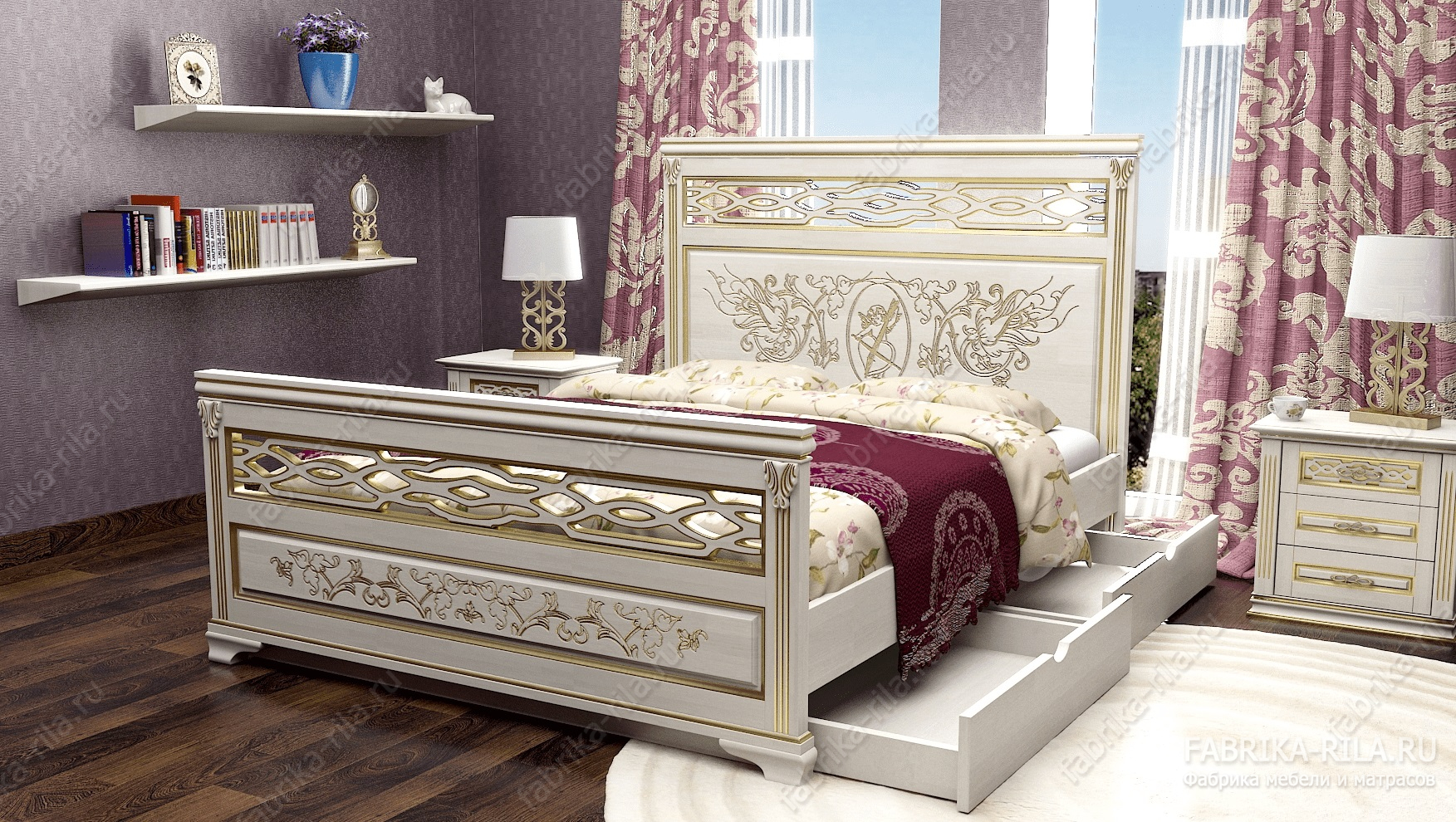Кровать Lirоna 3 — 140x200 см. из сосны