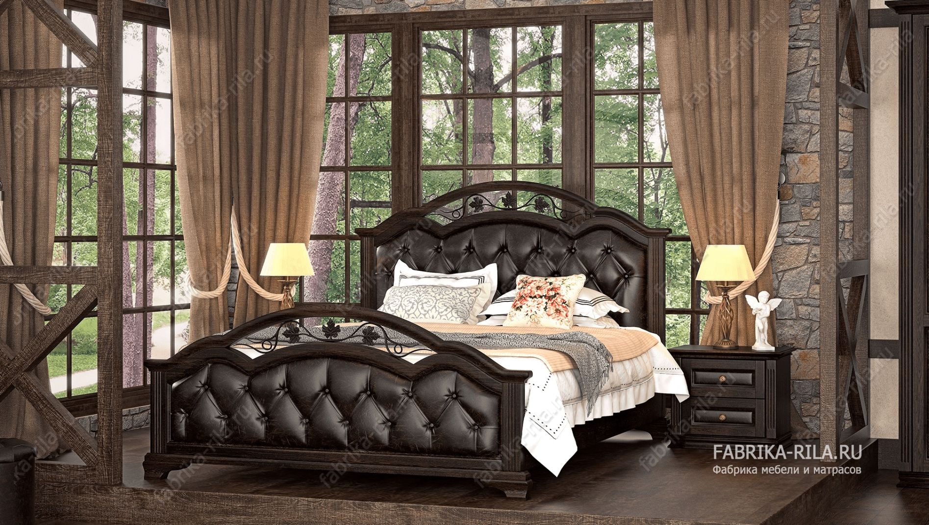 Кровать LAURA 1 MV-R — 200x190 см. из сосны