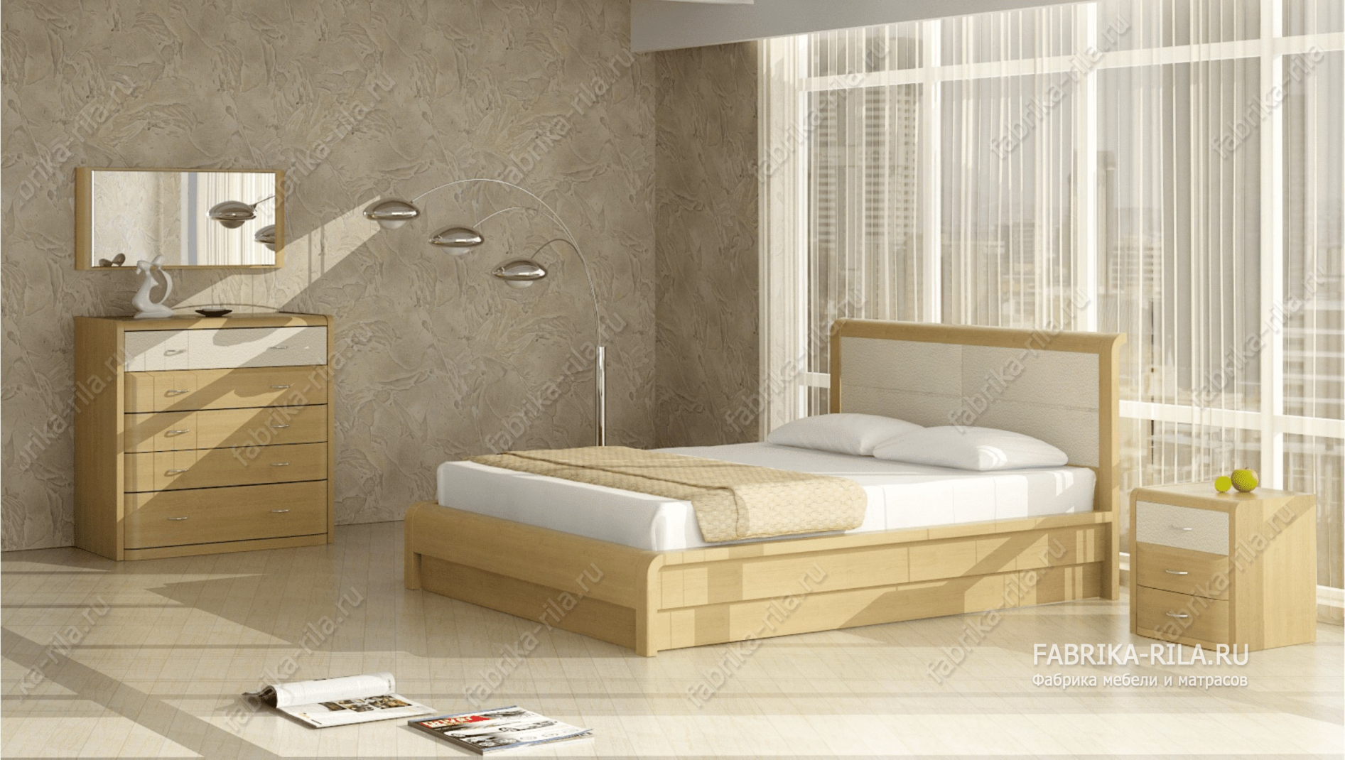 Кровать Arikama 1 — 90x190 см. из дуба