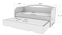 Кровать детская Duet— 80x190 см. из сосны