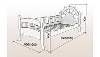 Кровать детская Shkiper — 80x190 см. из сосны